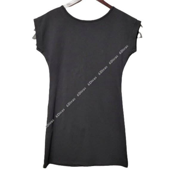 PINK Martini Black Cotton Dress With Silver Accents Size S - Picture 4 of 11